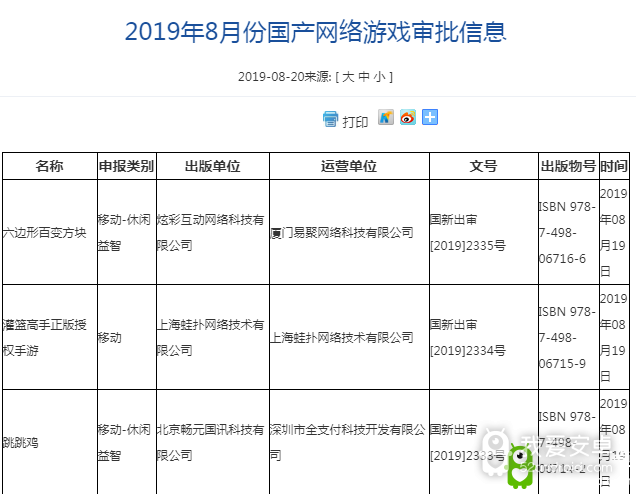 2019年8月第二批国产网络游戏审批信息公布！